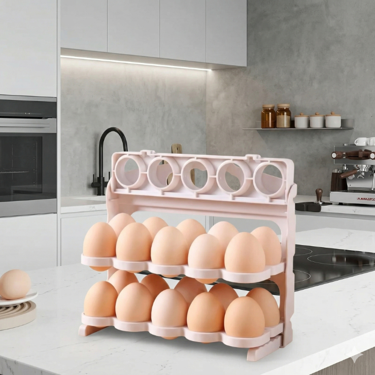 PORTA HUEVOS APILABLE PARA COCINA Y REFRIGERADORA - 5