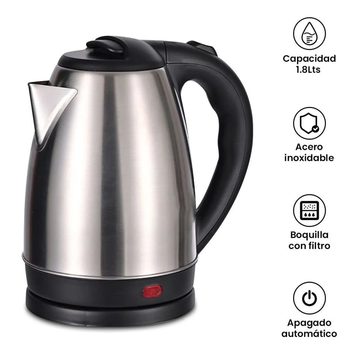 HERVIDOR ELÉCTRICO 2 LITROS ACERO INOXIDABLE CON APAGADO AUTOMÁTICO - 1