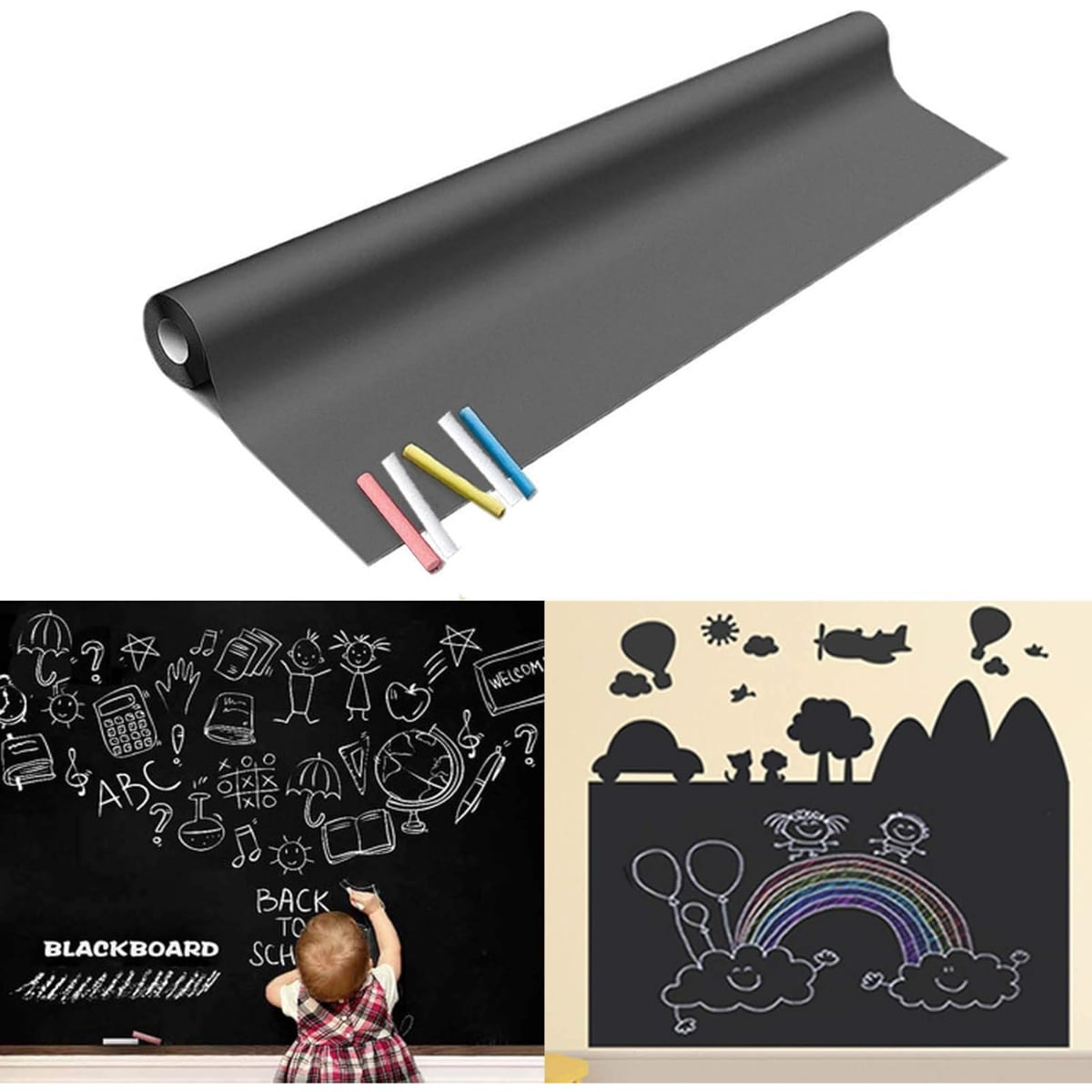 VINIL PIZARRA AUTOADHESIVA 45X200 CM REUTILIZABLE - 2