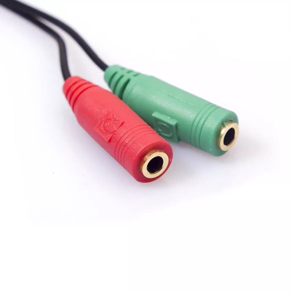 CABLE ADAPTADOR SPLITTER AUDÍFONOS DOBLE 3.5MM A 1 PLUG LAPTOP PC GAMER - 3