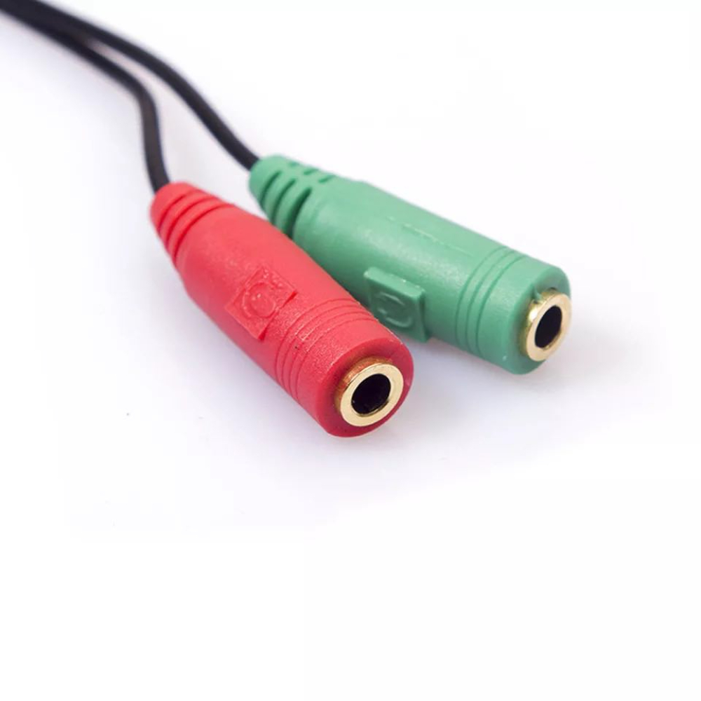 ADAPTADOR DIVISOR DE AUDIO Y MICRÓFONO JACK 3.5MM 1 MACHO A 2 HEMBRAS - 2