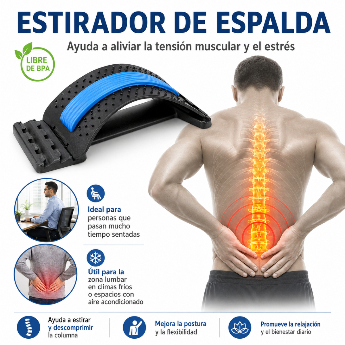 ESTIRADOR DE ESPALDA CON APOYO LUMBAR - 8