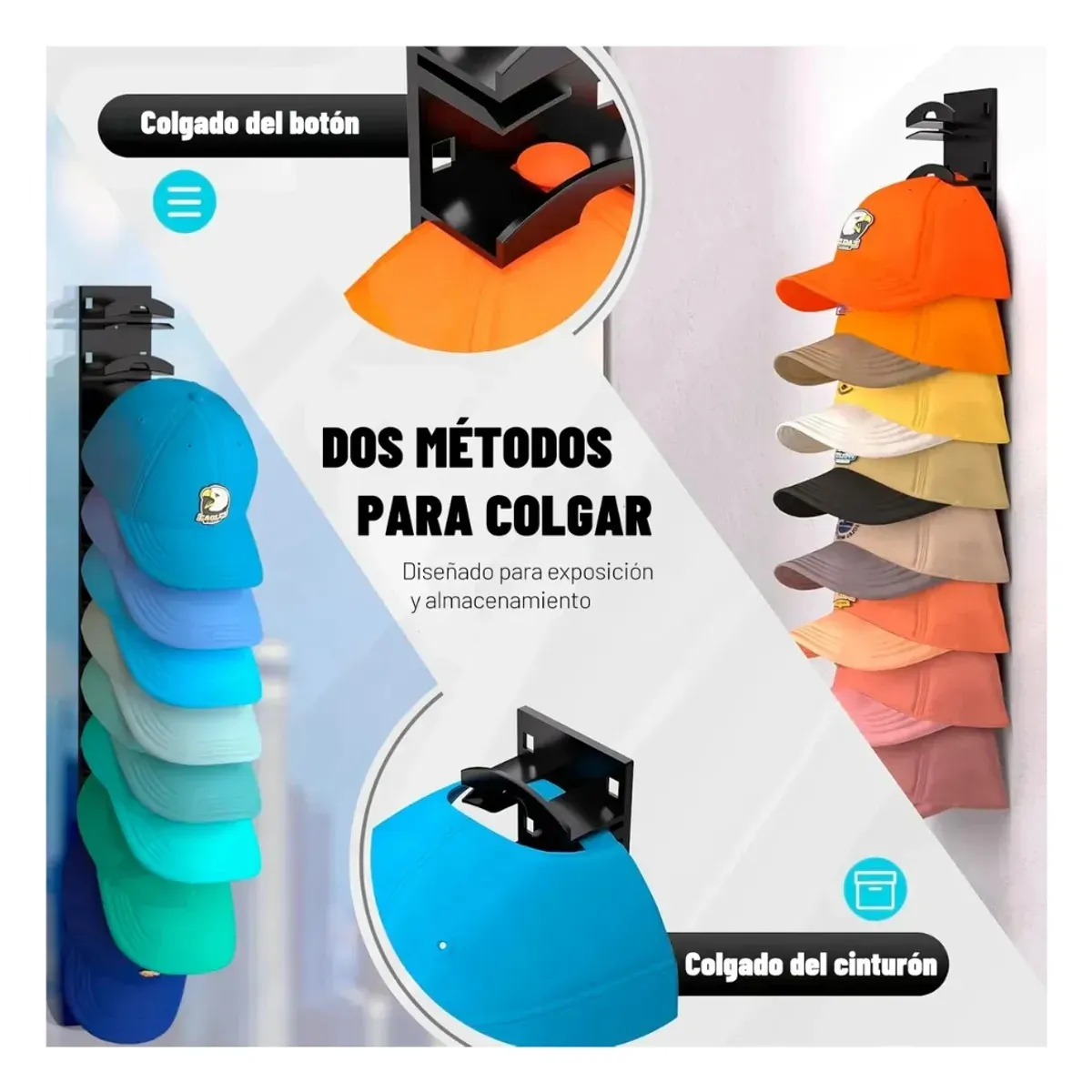 PORTA GORRAS DE PARED PARA CLOSET - 3