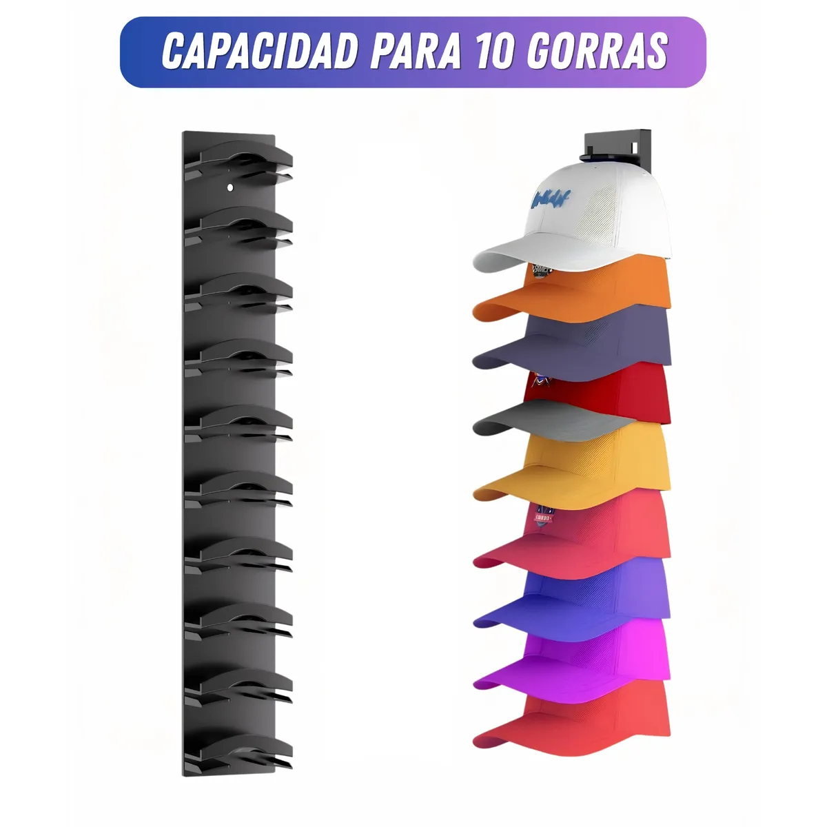 PORTA GORRAS DE PARED PARA CLOSET - 7