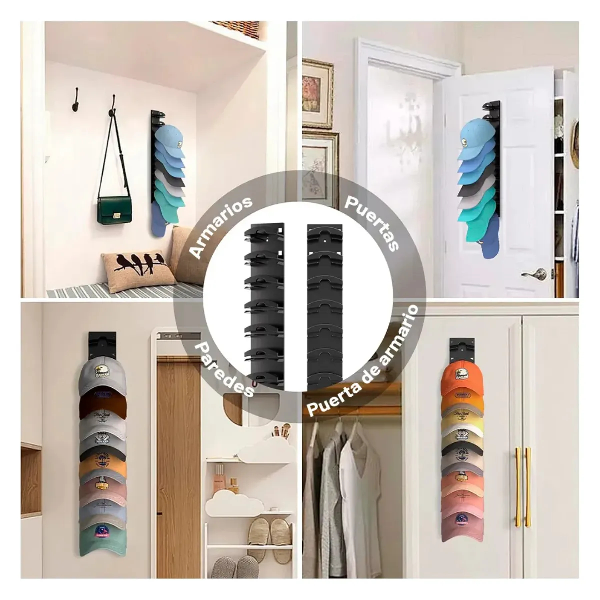 PORTA GORRAS DE PARED PARA CLOSET - 8