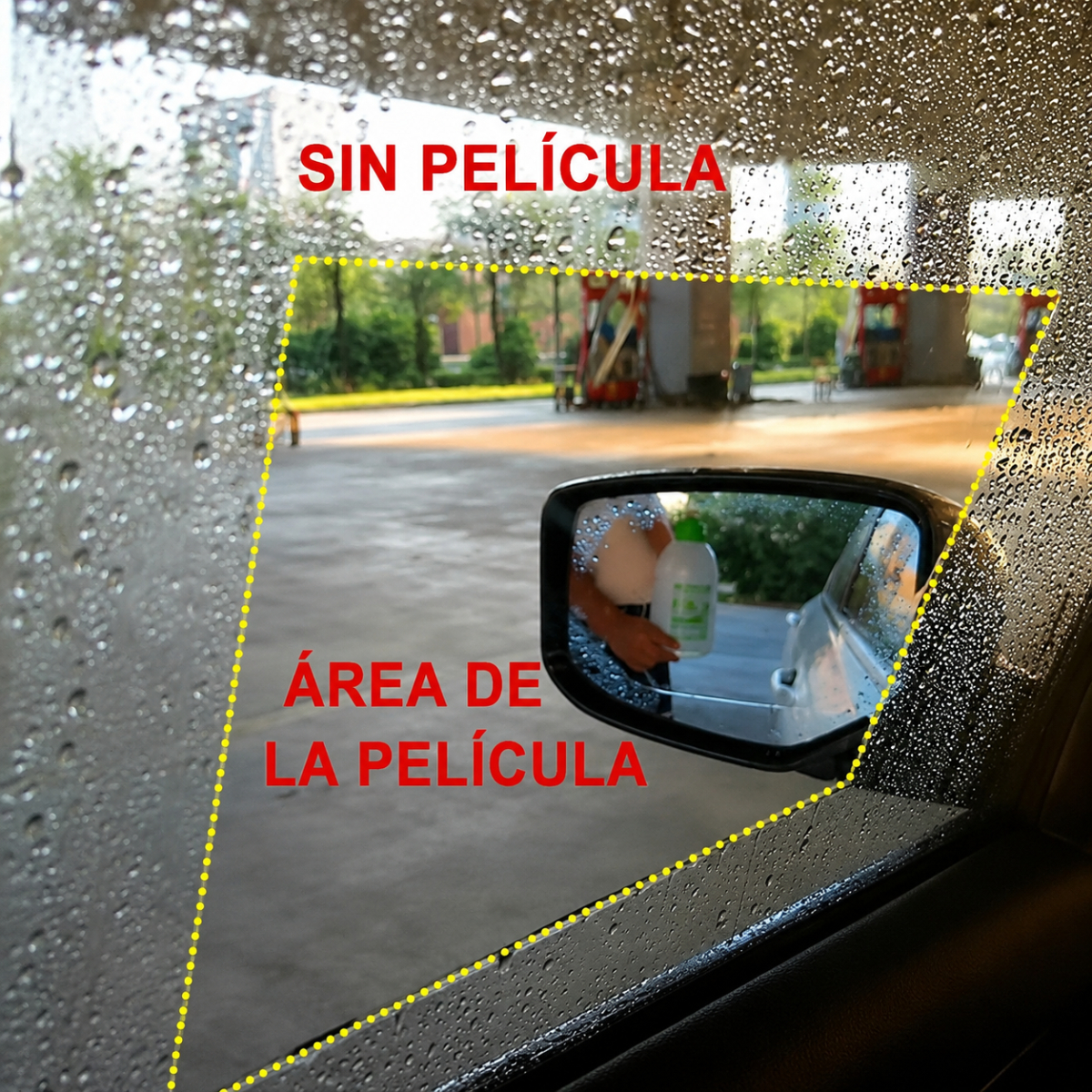 LAMINA ANTI LLUVIA PARA ESPEJO DE AUTO - 5