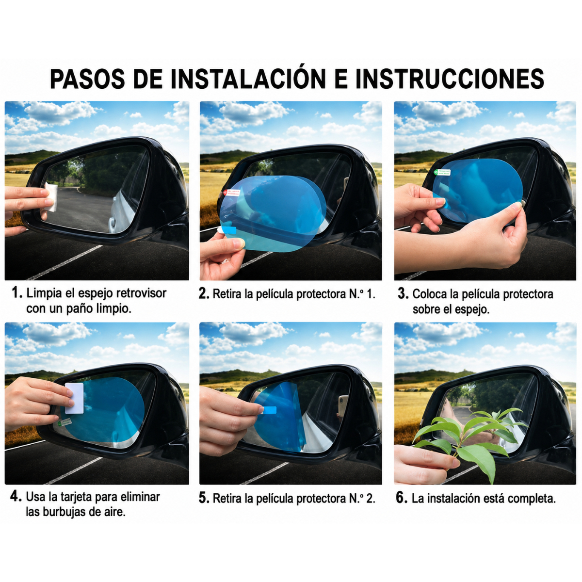 PROTECTOR PARA ESPEJO Y LUNA DE AUTO - 6