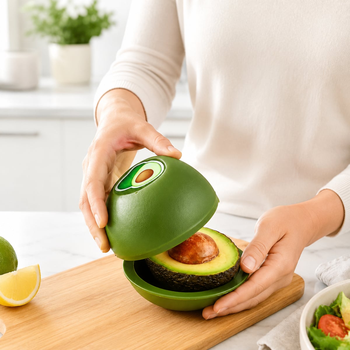 CONSERVADOR DE PALTA REUTILIZABLE PARA REFRIGERADORA - 5