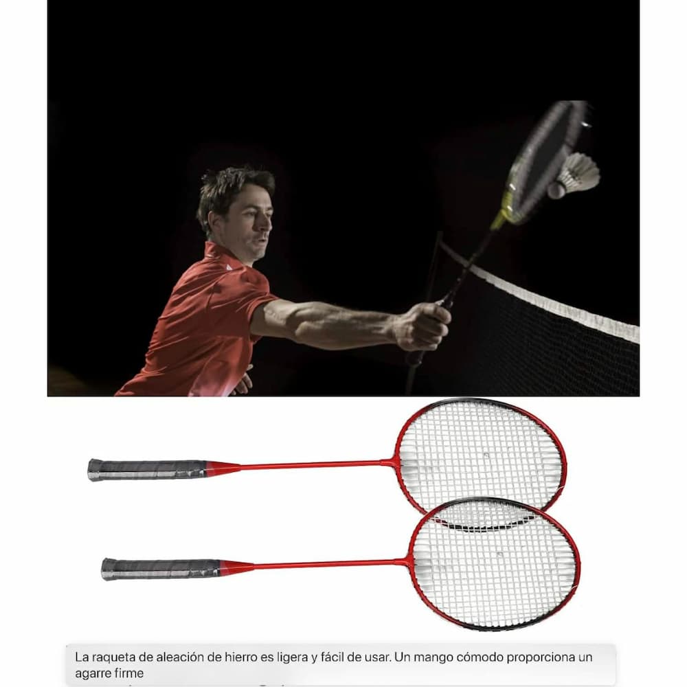 SET DE BÁDMINTON 2 RAQUETAS CON VOLANTE Y FUNDA - 5