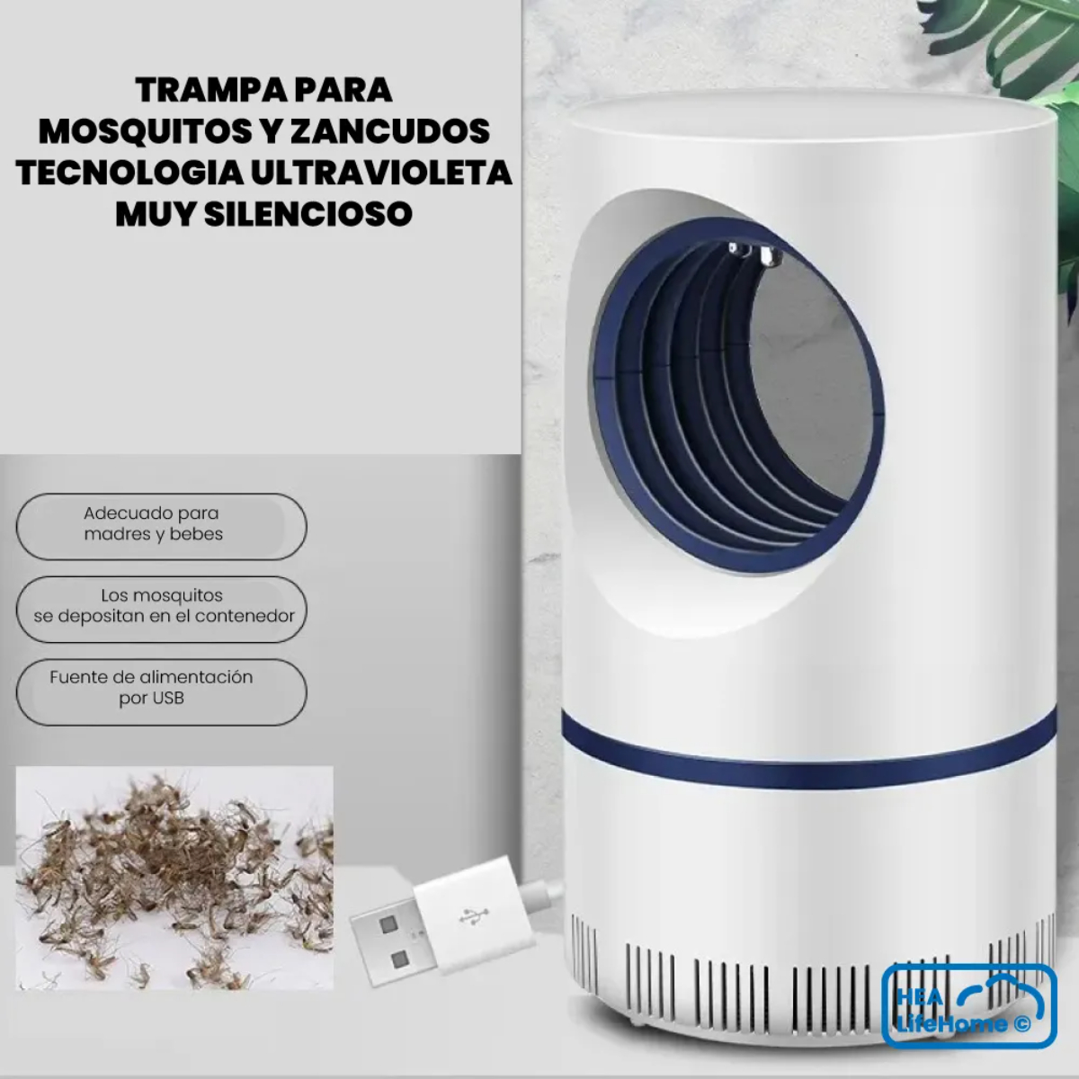 LÁMPARA MATA ZANCUDOS UV PORTÁTIL PARA HOGAR - 7