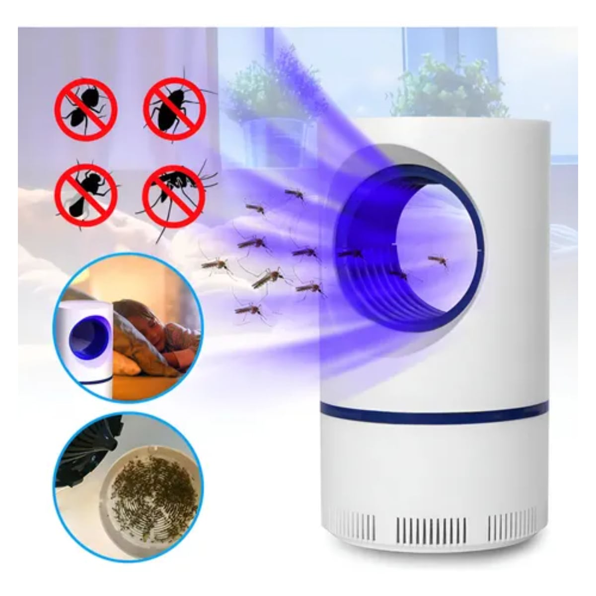 TRAMPA PARA MOSQUITOS CON LUZ UV ATRAPA INSECTOS - 1