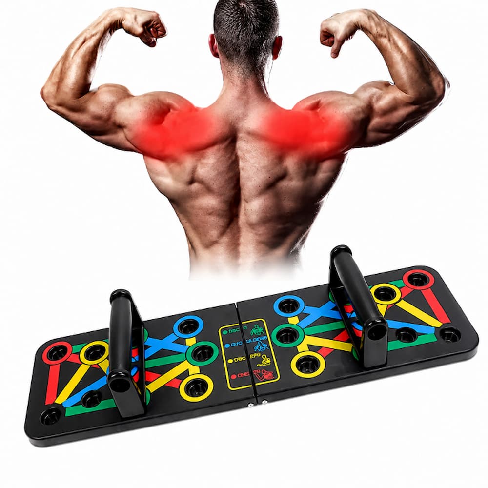 TABLA PUSH UP MULTIFUNCIONAL PLEGABLE CON MANGOS FITNESS - 1