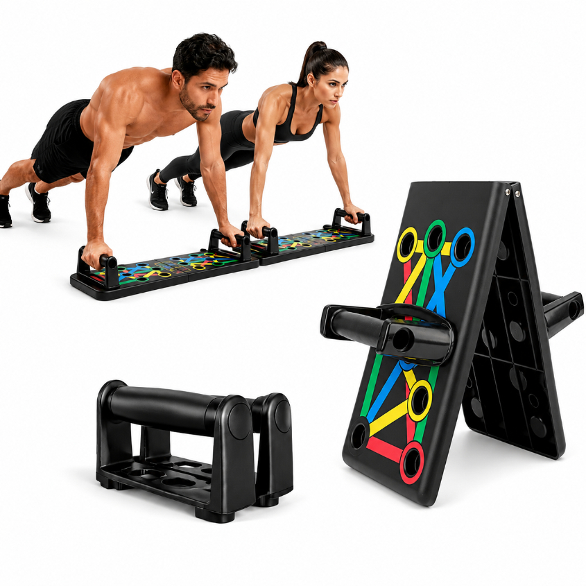 TABLA PUSH UP MULTIFUNCIONAL PLEGABLE CON MANGOS FITNESS - 5