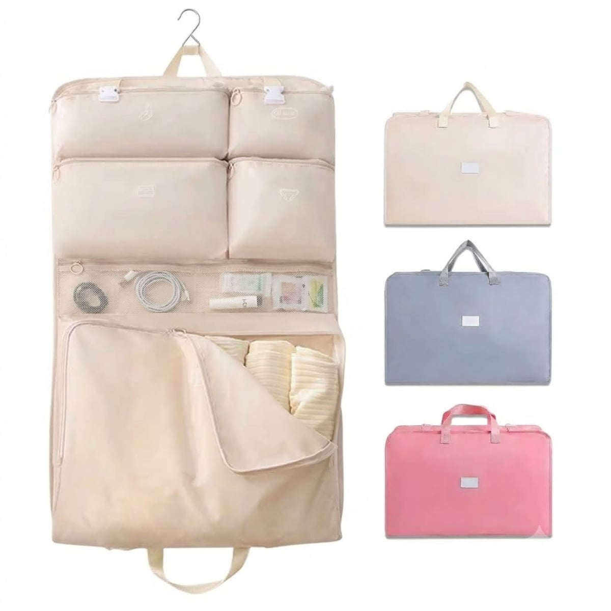 ORGANIZADOR PLEGABLE DE ROPA CON BOLSILLOS PARA VIAJE - 1