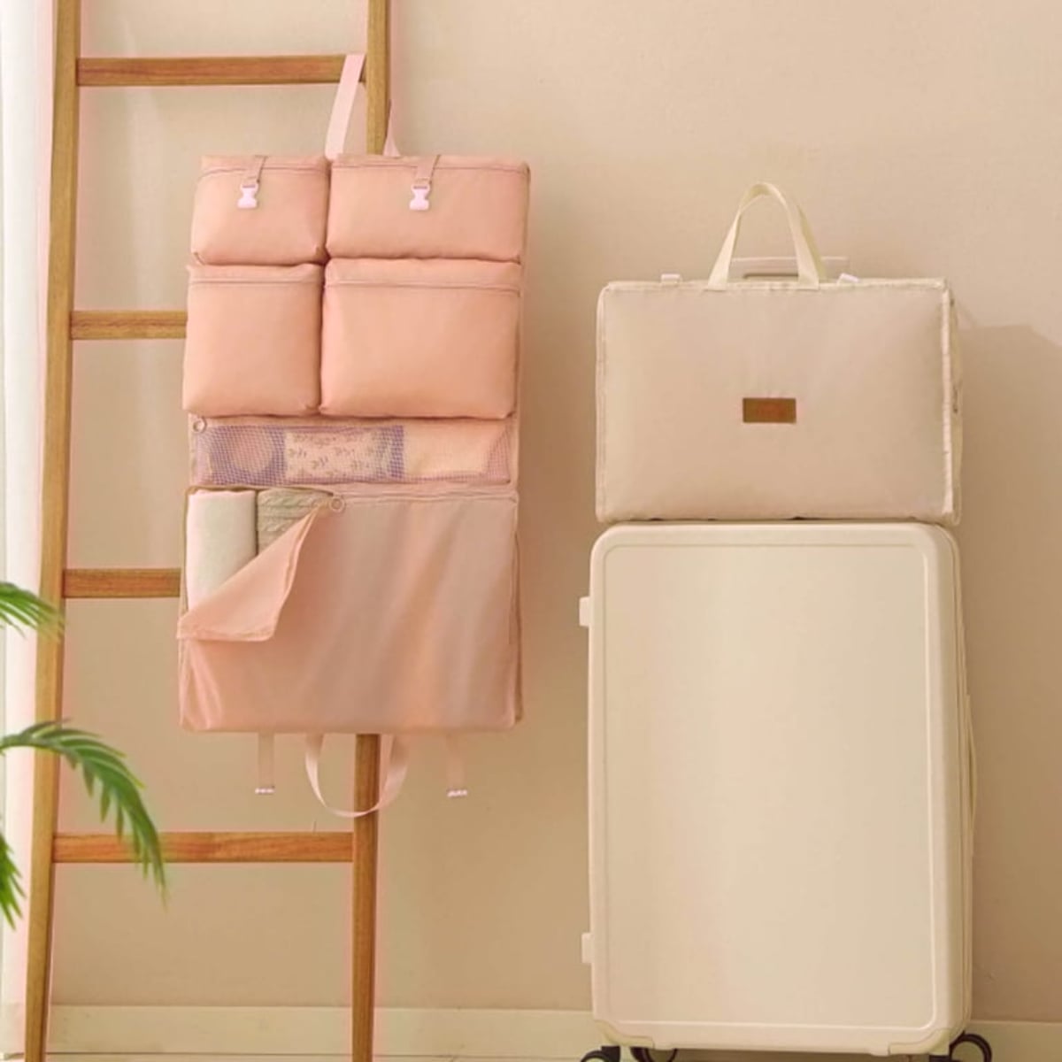 ORGANIZADOR PLEGABLE DE ROPA CON BOLSILLOS PARA VIAJE - 6