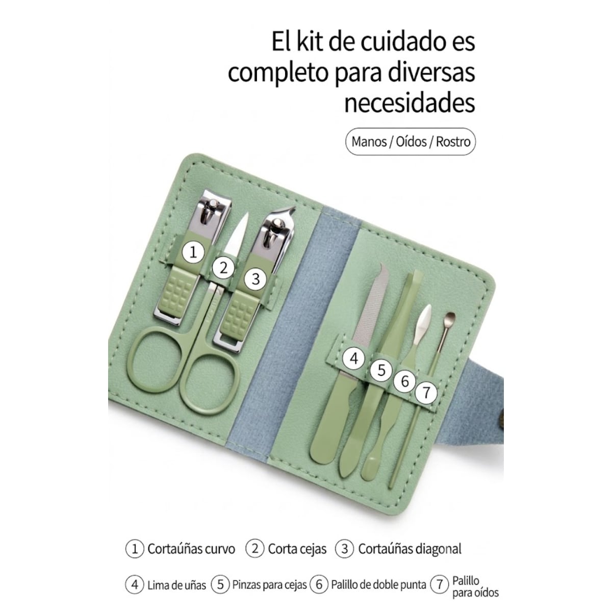 SET DE MANICURA PORTÁTIL 7 PIEZAS CON ESTUCHE - 5
