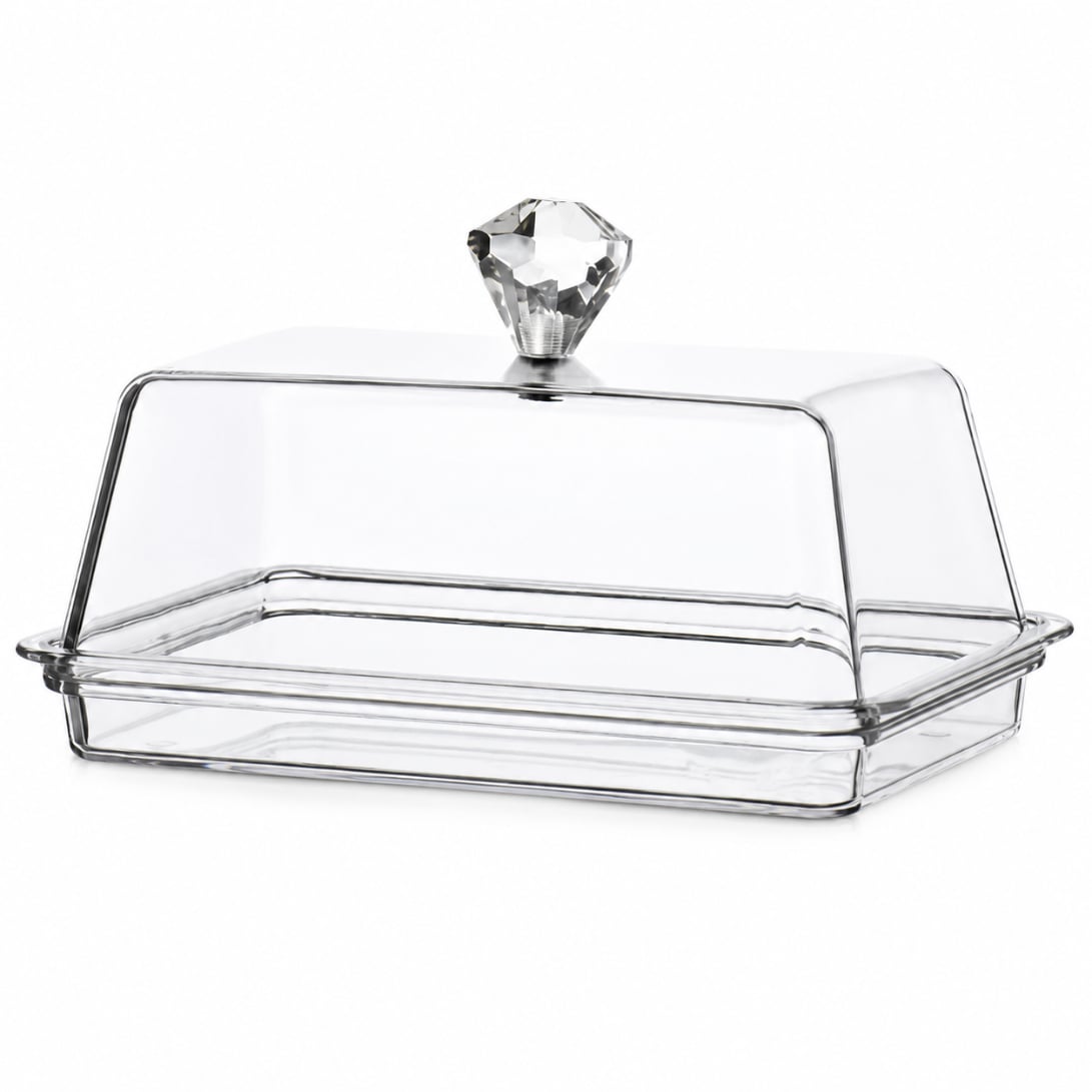 MANTEQUILLERA TRANSPARENTE CON TAPA PARA COCINA - 1