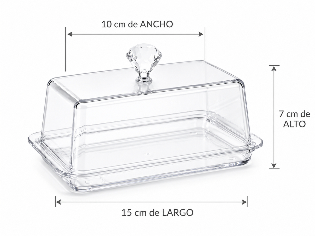 PORTA MANTEQUILLA ACRÍLICO PARA COCINA Y MESA - 6