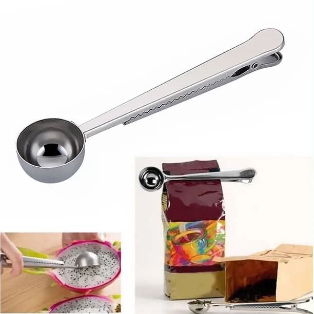 CUCHARA PARA CAFÉ ACERO INOXIDABLE CON PINZA - 1