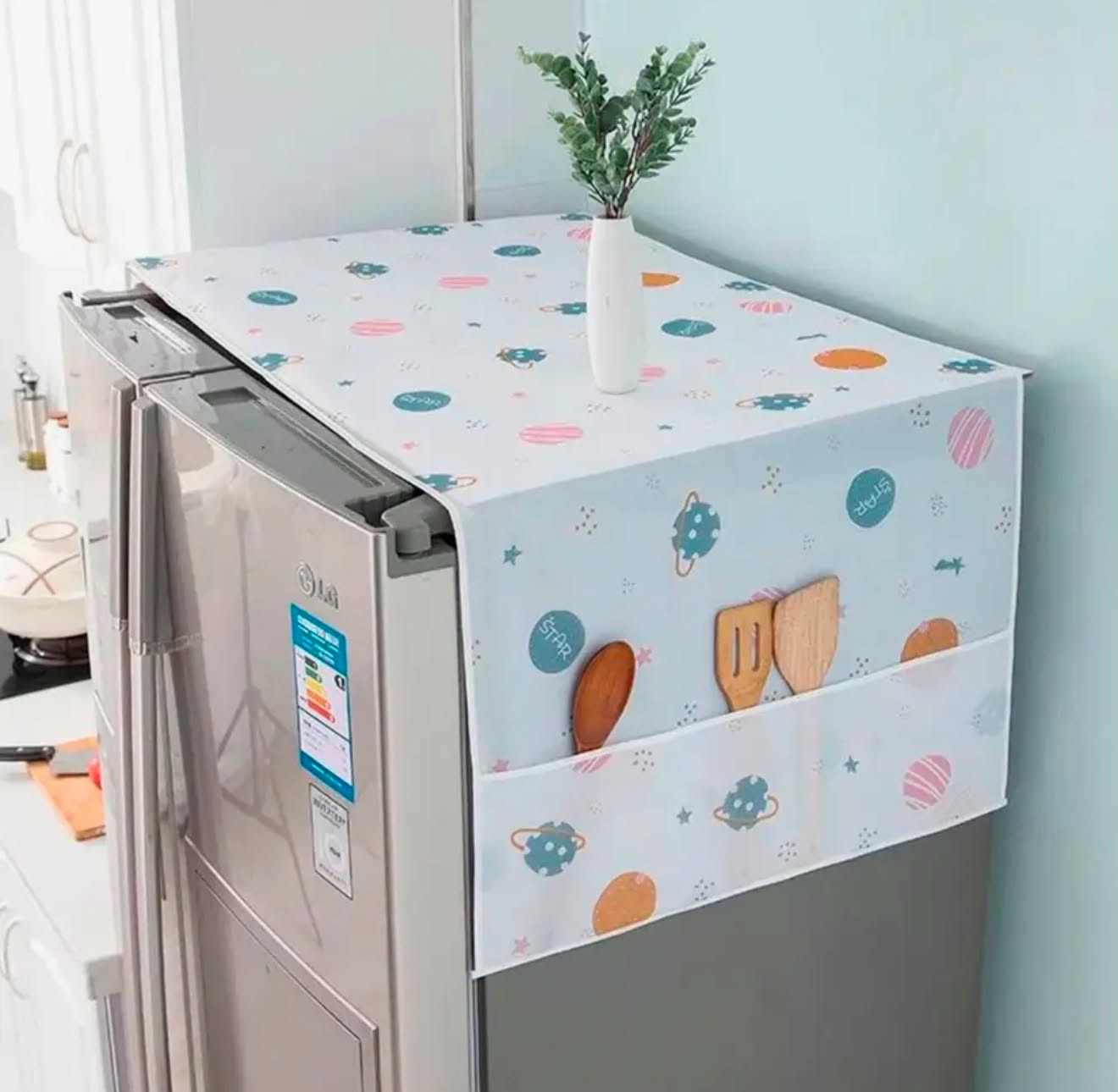 COBERTOR ORGANIZADOR PARA REFRIGERADORA CON BOLSILLOS - 1