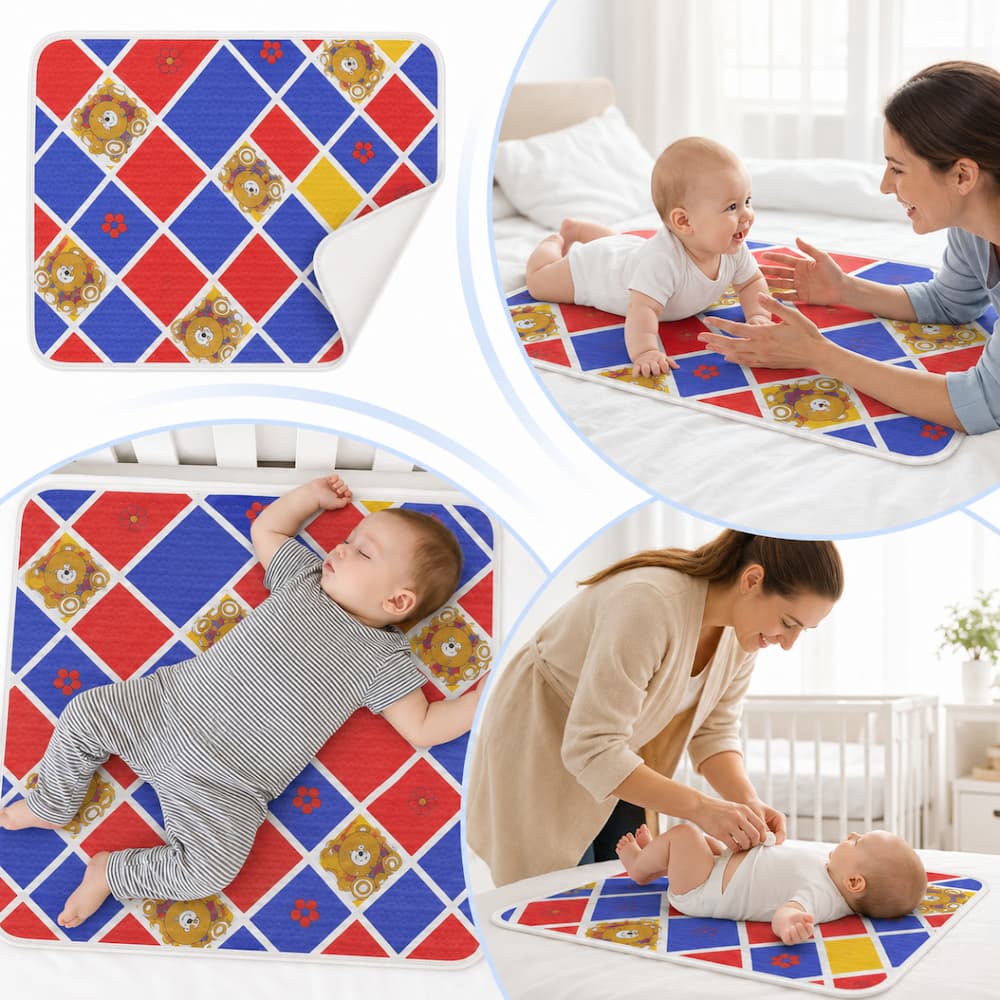 MUDADOR ACOLCHADO PARA BEBÉ 60X50 CM PLEGABLE Y LAVABLE - 1