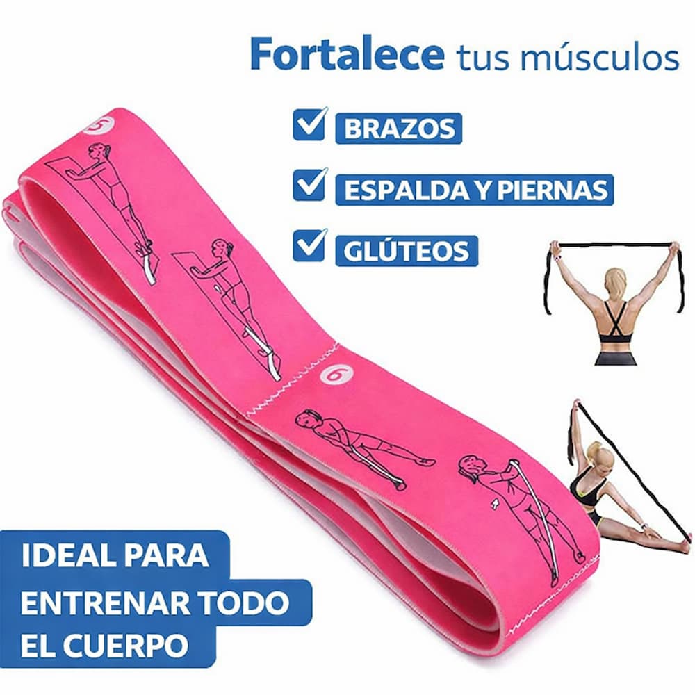 BANDA ELÁSTICA PARA EJERCICIOS CON 8 AGARRES - 4