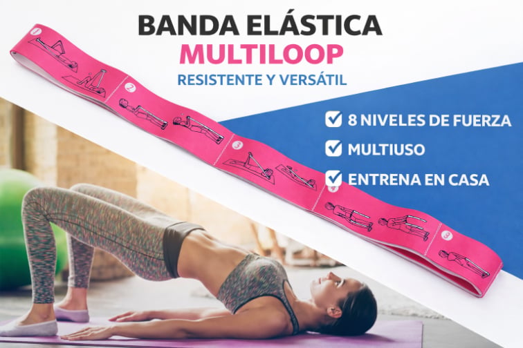 BANDA ELÁSTICA PARA EJERCICIOS CON 8 AGARRES - 5