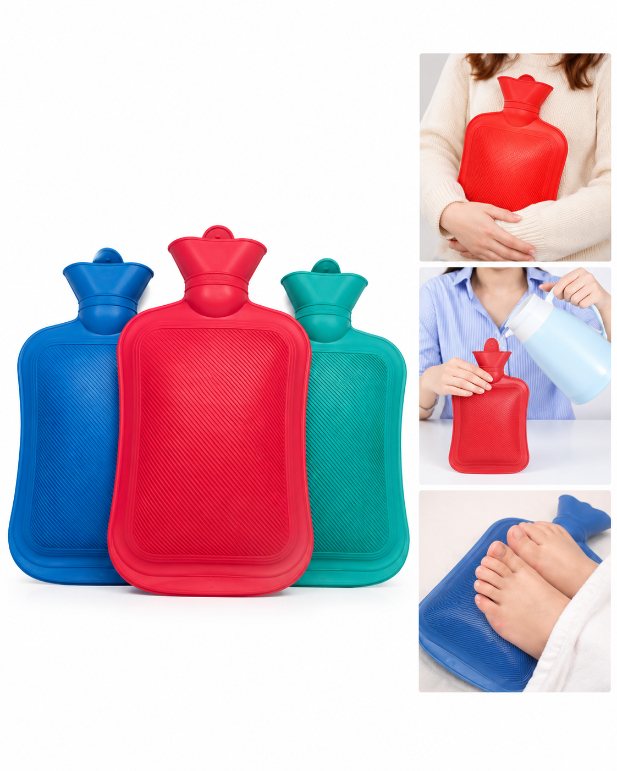 BOLSA DE AGUA CALIENTE Y FRÍA 2L DE CAUCHO REUTILIZABLE - 1