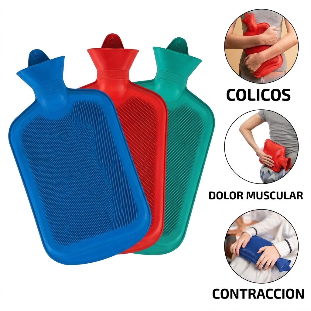 BOLSA DE AGUA CALIENTE Y FRÍA 2L DE CAUCHO REUTILIZABLE - 6