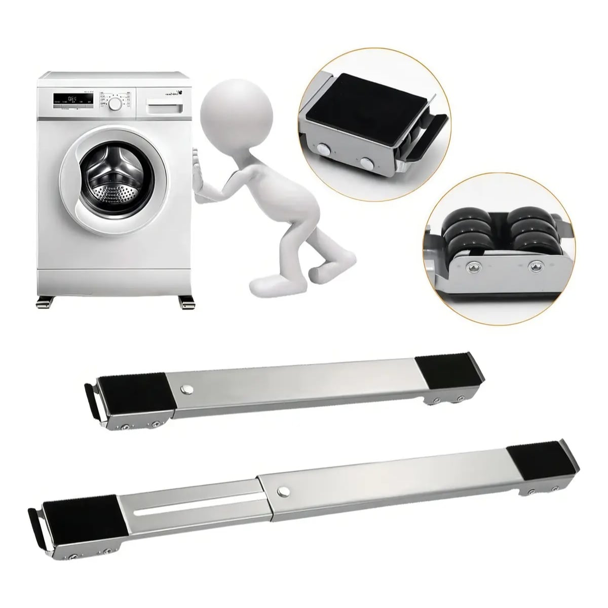 BASE AJUSTABLE CON RUEDAS PARA LAVADORA Y REFRIGERADORA HASTA 200 KG - 1