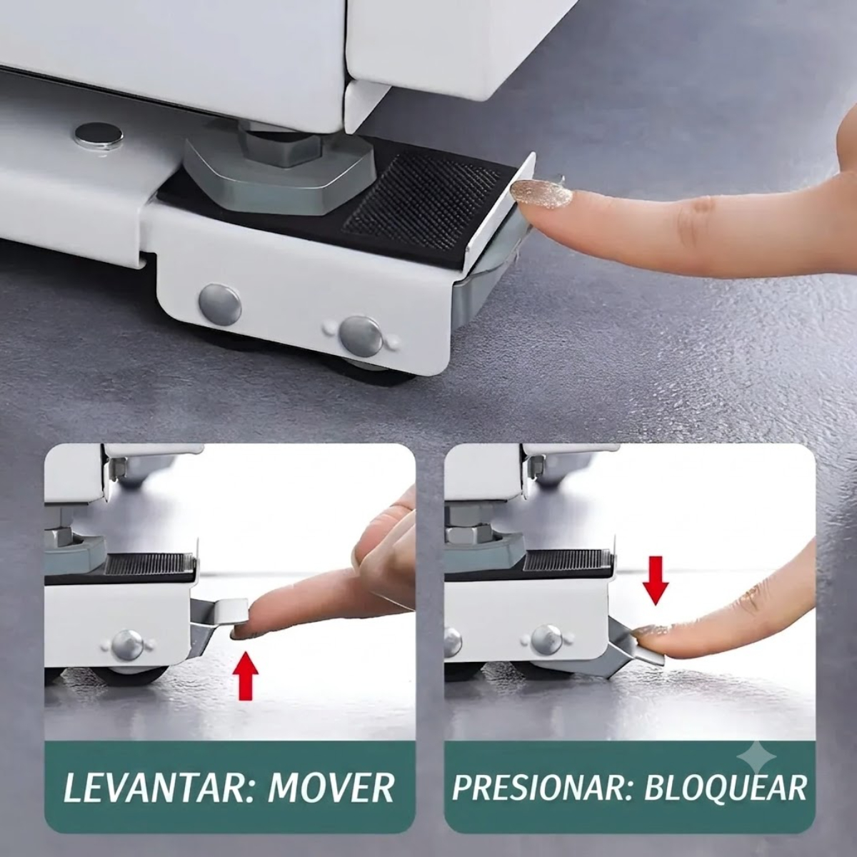BASE AJUSTABLE CON RUEDAS PARA LAVADORA Y REFRIGERADORA HASTA 200 KG - 2