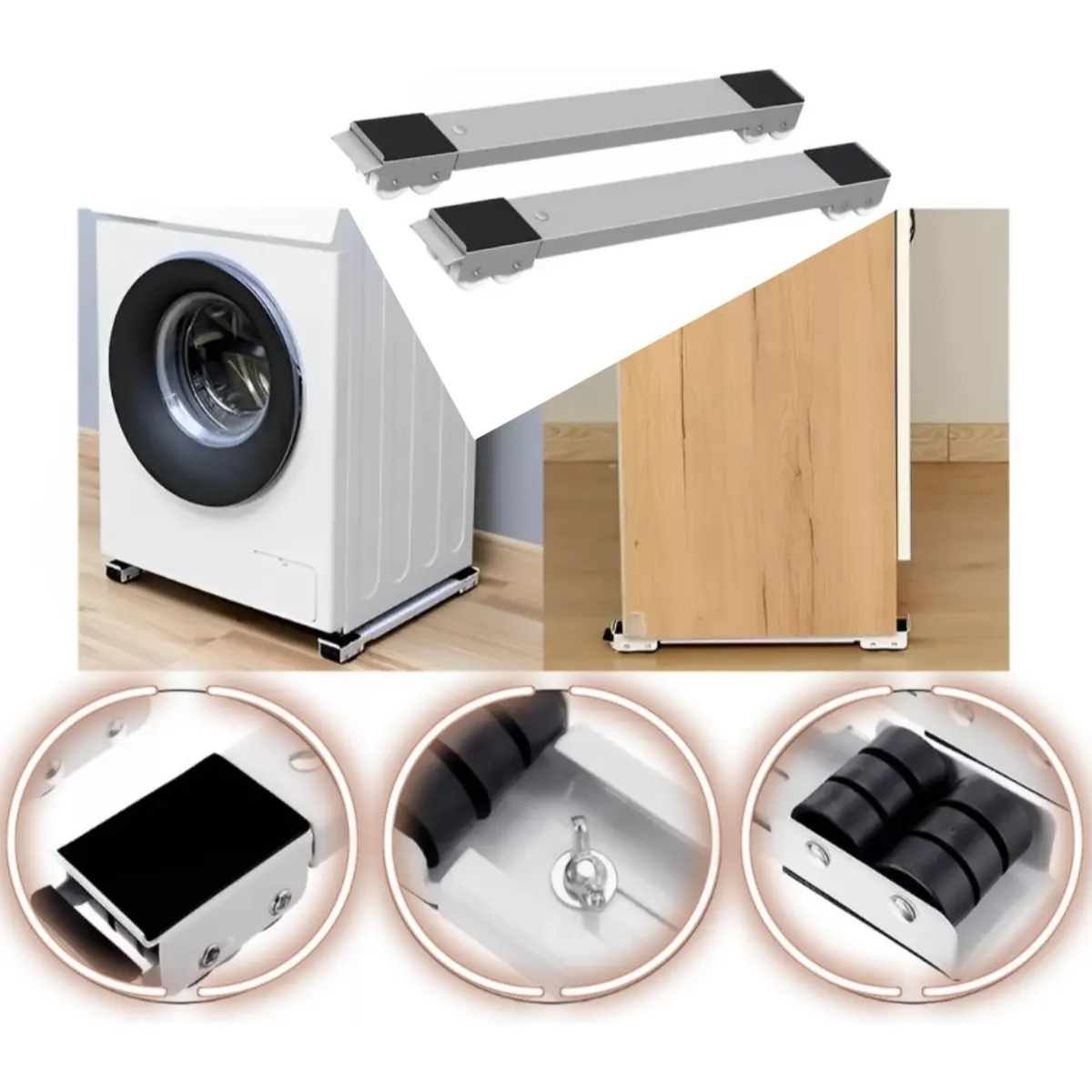 BASE AJUSTABLE CON RUEDAS PARA LAVADORA Y REFRIGERADORA HASTA 200 KG - 6