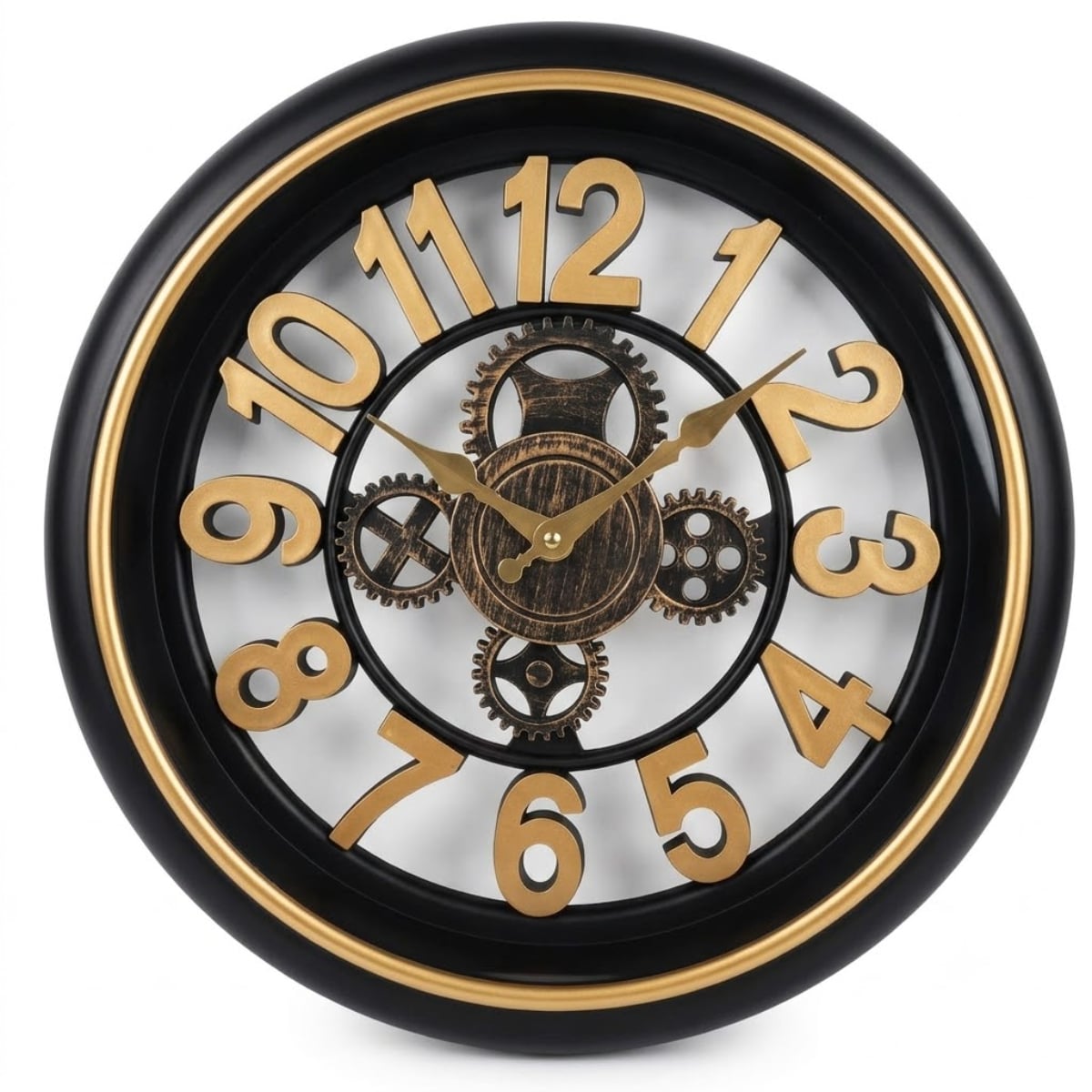 RELOJ DE PARED DECORATIVO 42 CM DISEÑO MODERNO CON ENGRANAJES - 2