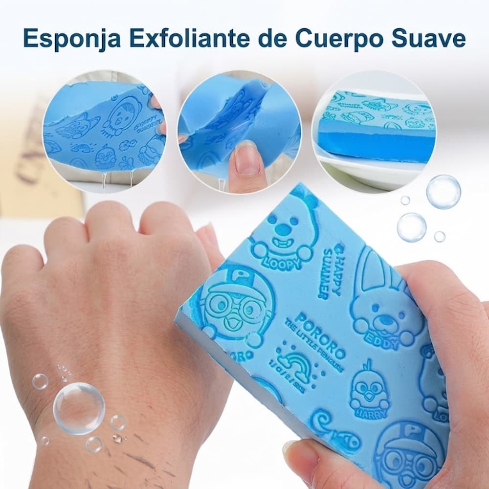 PACK X4 ESPONJAS DE BAÑO EXFOLIANTES PARA LIMPIEZA CORPORAL - 2