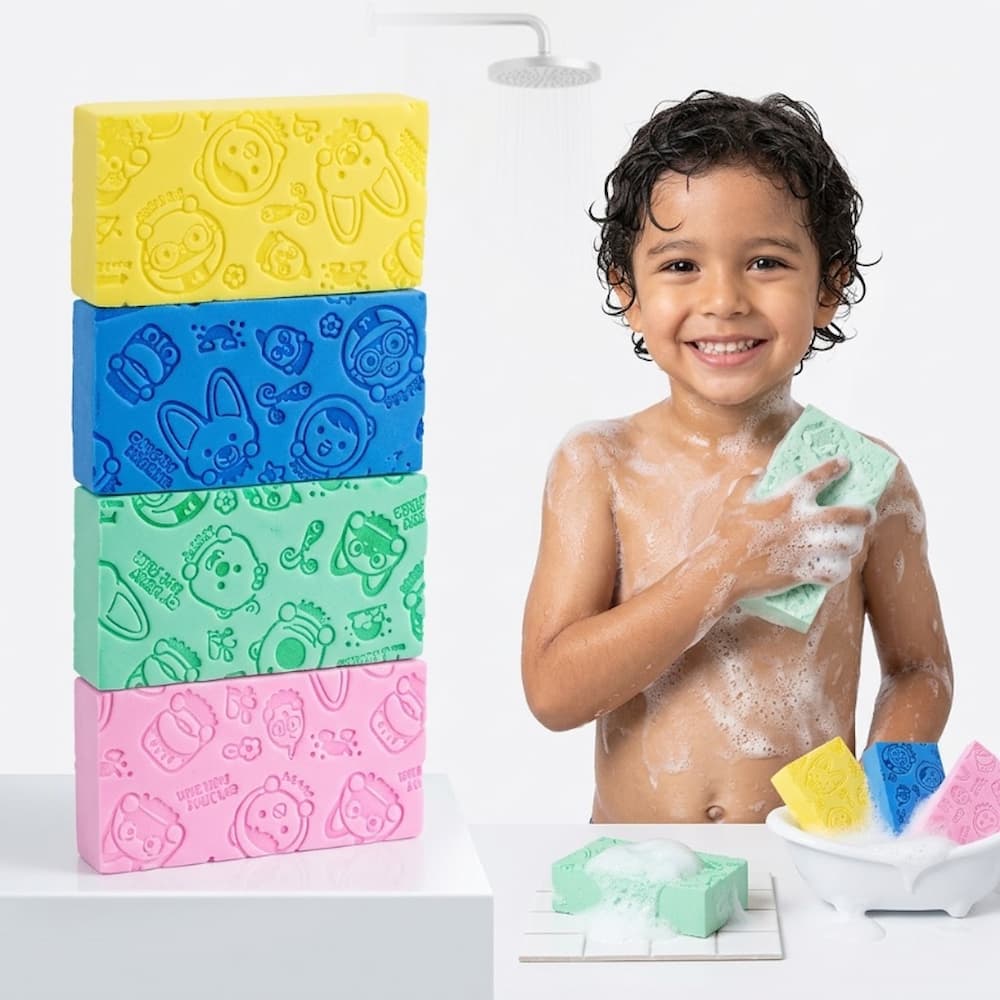PACK X4 ESPONJAS EXFOLIANTES CORPORALES PARA BAÑO Y DUCHA - 1