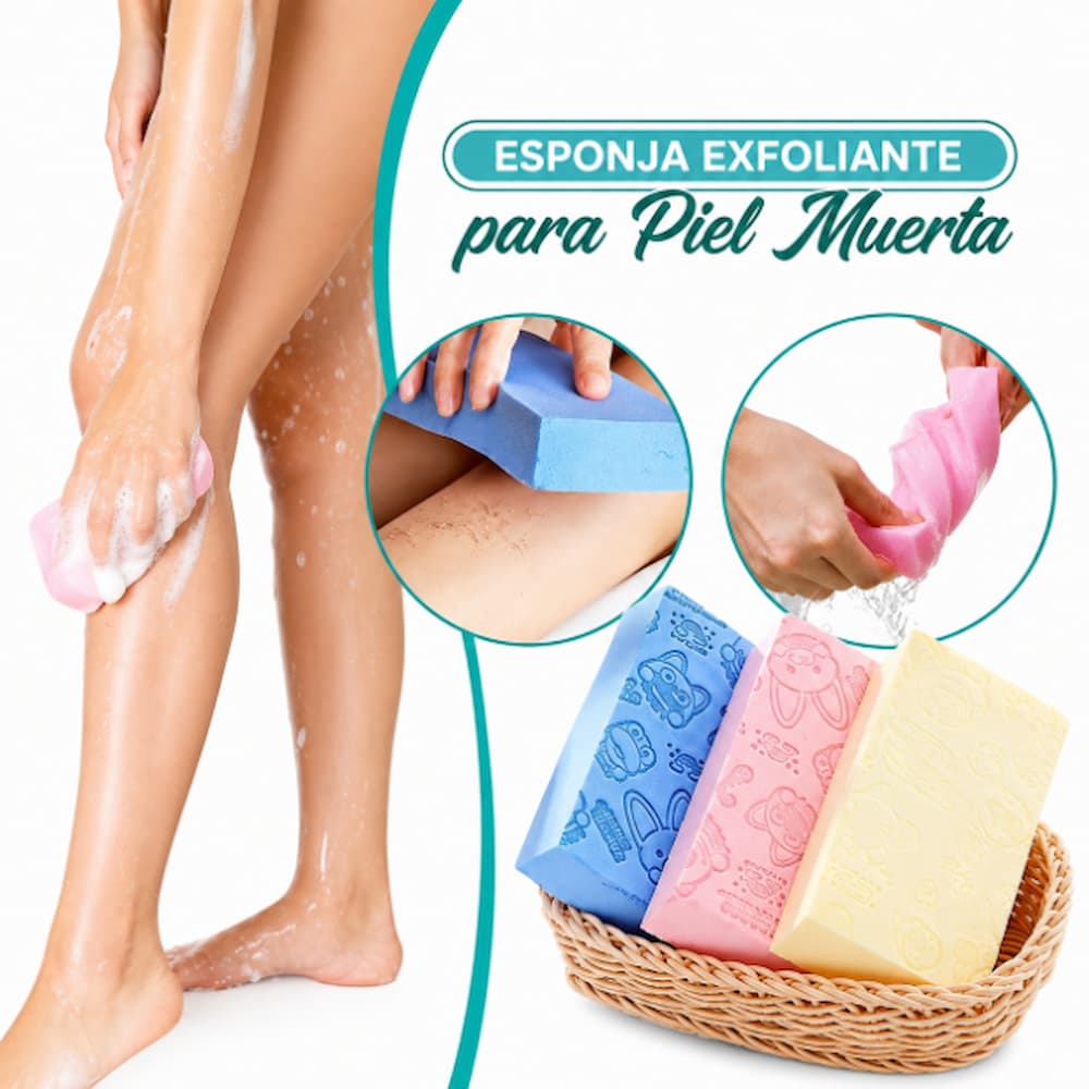 PACK X4 ESPONJAS EXFOLIANTES CORPORALES PARA BAÑO Y DUCHA - 7