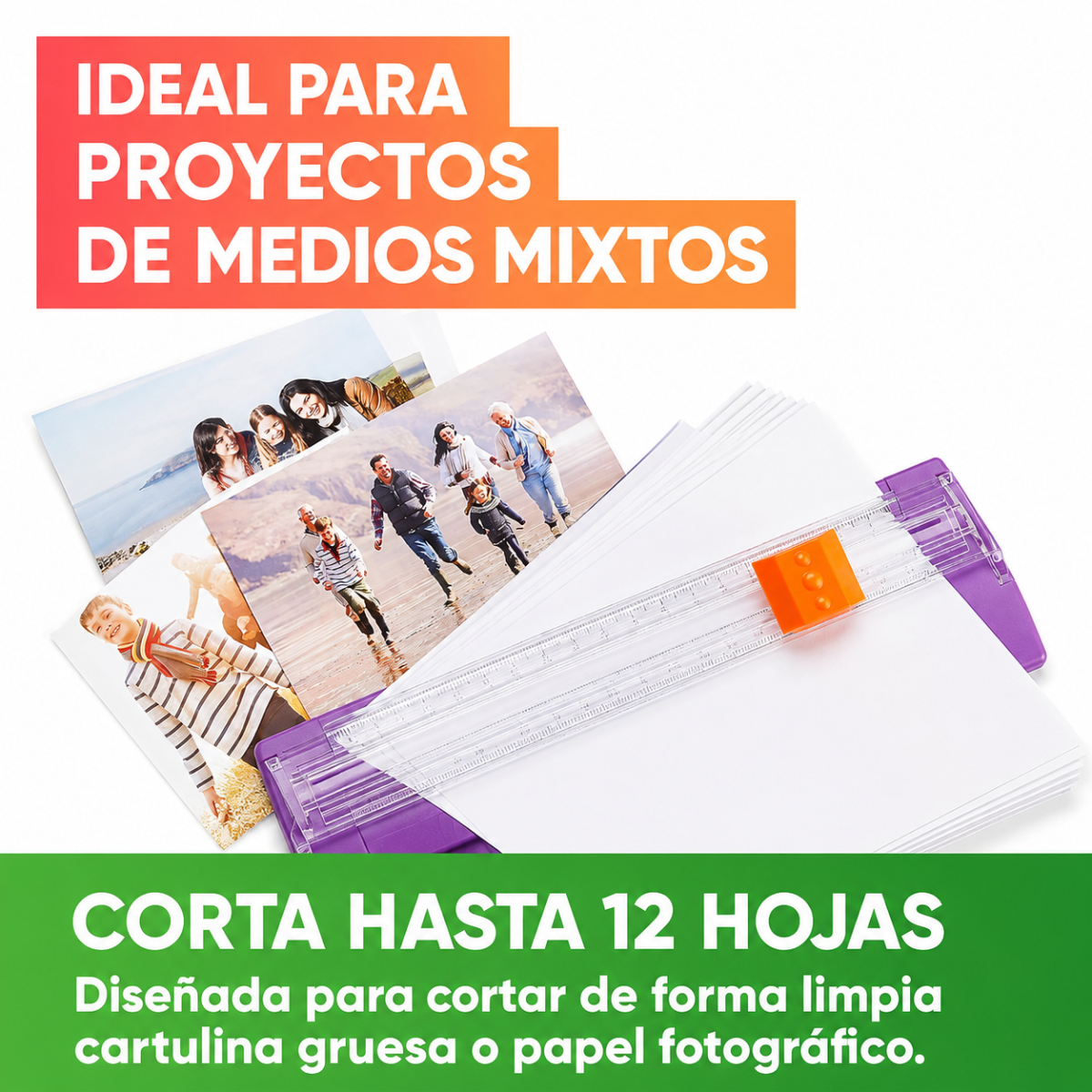 CORTADOR DE PAPEL A4 CON REGLA Y CUCHILLA DESLIZANTE - 5