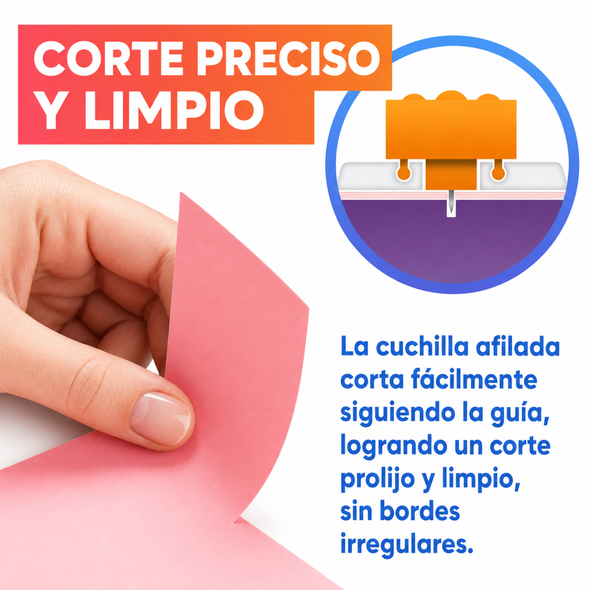 CORTADOR DE PAPEL A4 CON REGLA Y CUCHILLA DESLIZANTE - 6