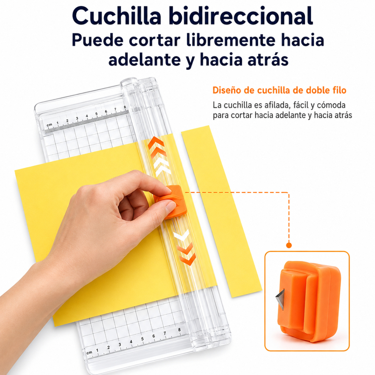 CORTADOR DE PAPEL A4 CON REGLA Y CUCHILLA DESLIZANTE - 9