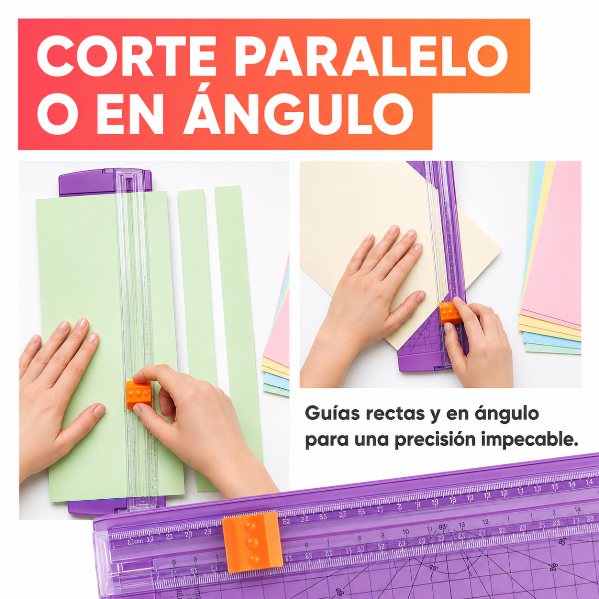 GUILLOTINA CORTADORA DE PAPEL A4 CON REGLA CORTE PRECISO - 7