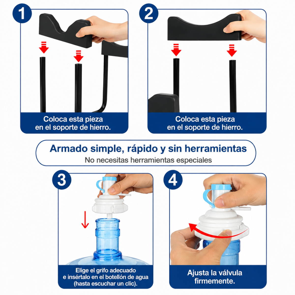 BASE PARA BIDÓN DE AGUA 20L CON CAÑO DISPENSADOR INCLUIDO - 4
