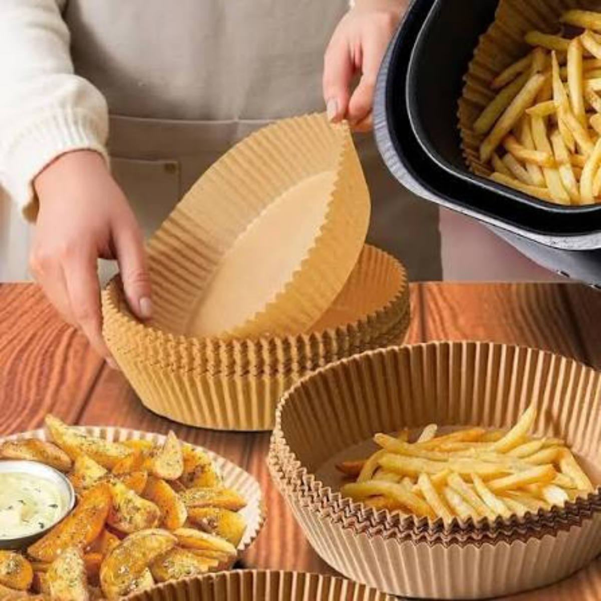 PAPEL ANTIADHERENTE PARA FREIDORA DE AIRE AIR FRYER 50 UNIDADES - 3