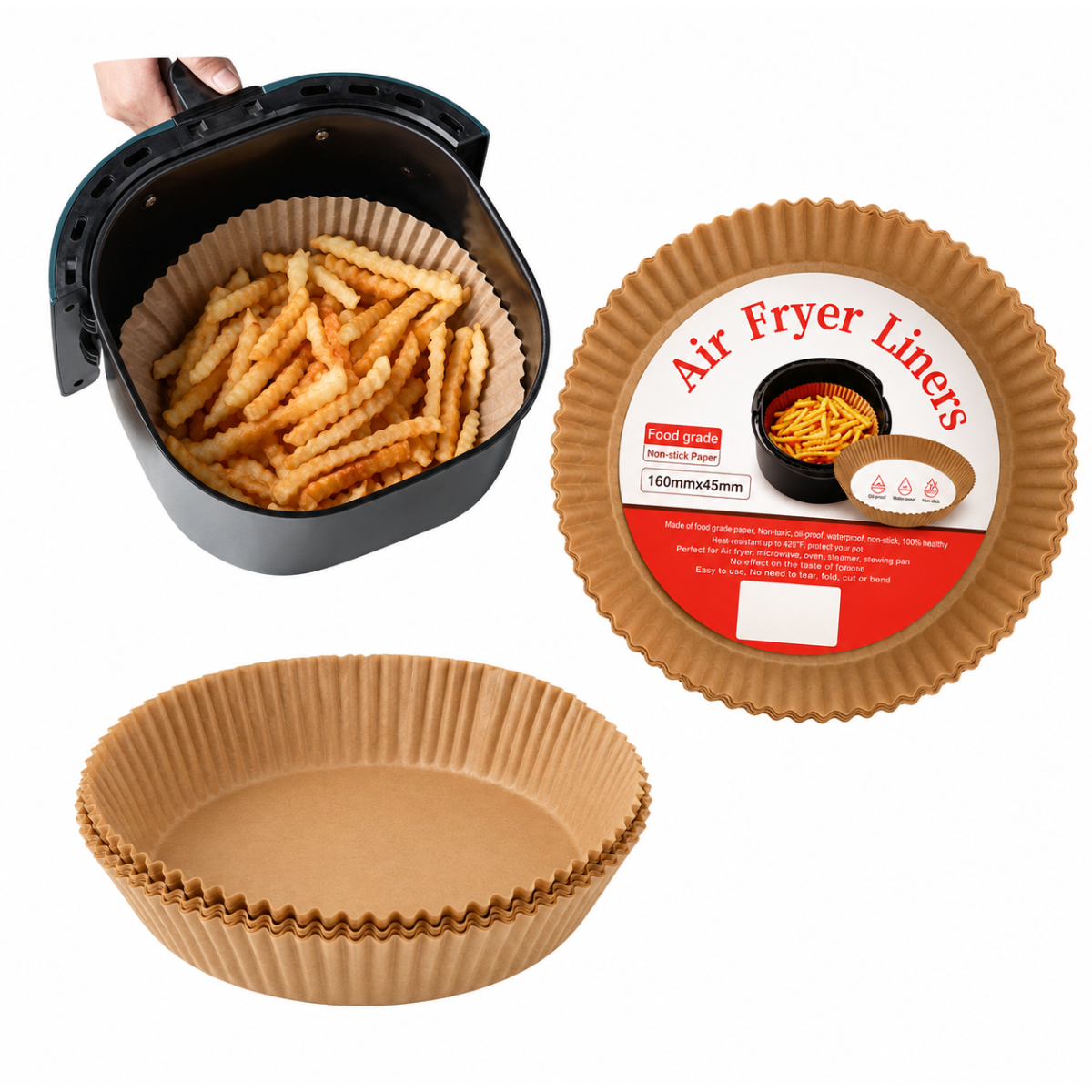 PAPEL ANTIADHERENTE PARA FREIDORA DE AIRE AIR FRYER 50 UNIDADES - 6