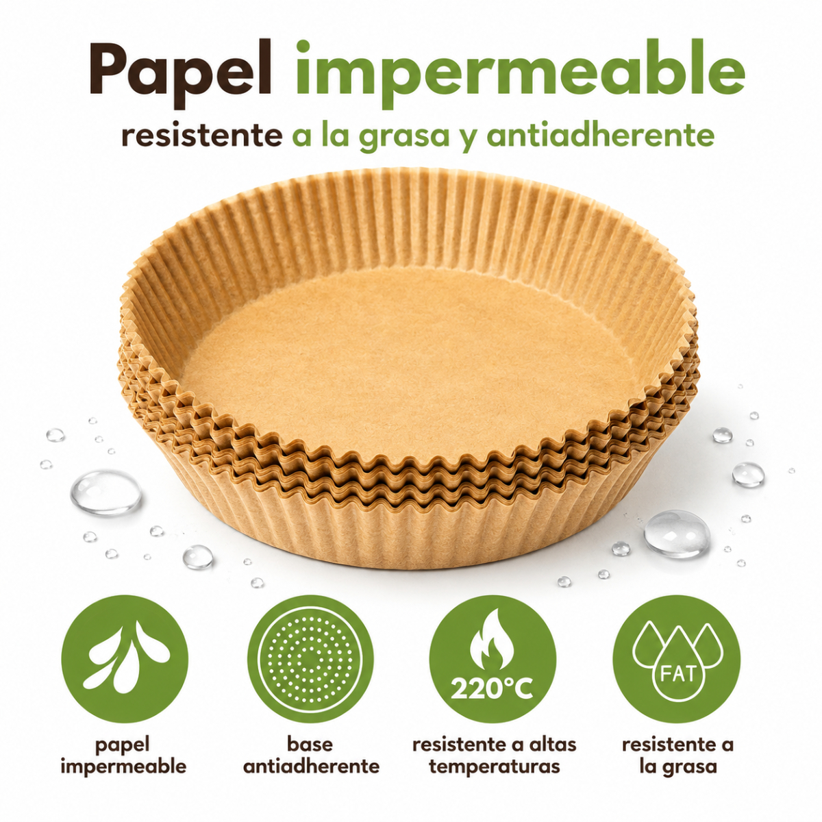 PAPEL ANTIADHERENTE PARA FREIDORA DE AIRE AIR FRYER 50 UNIDADES - 7