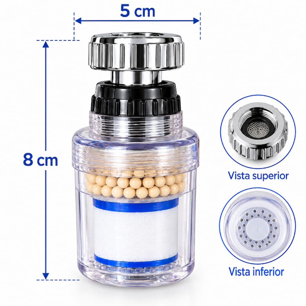 FILTRO PURIFICADOR DE AGUA PARA CAÑO GRIFO GIRATORIO 360 - 10