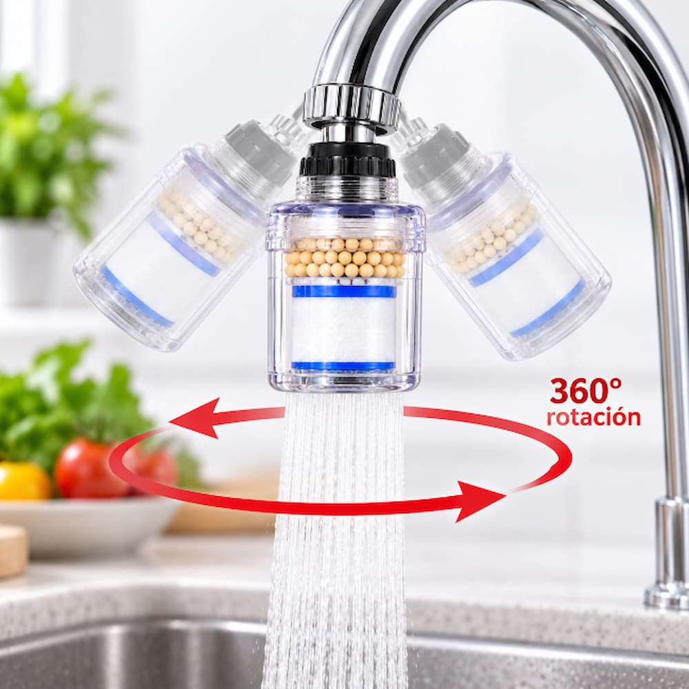 FILTRO PURIFICADOR DE AGUA PARA CAÑO GRIFO GIRATORIO 360 - 2
