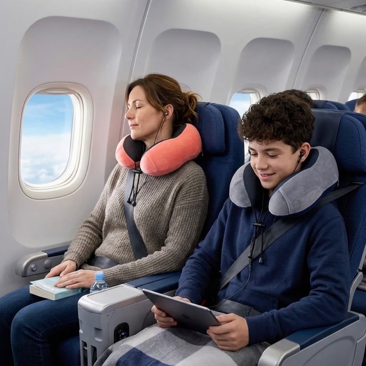 ALMOHADA CERVICAL DE VIAJE VISCOELÁSTICA EN U CON AJUSTE - 2