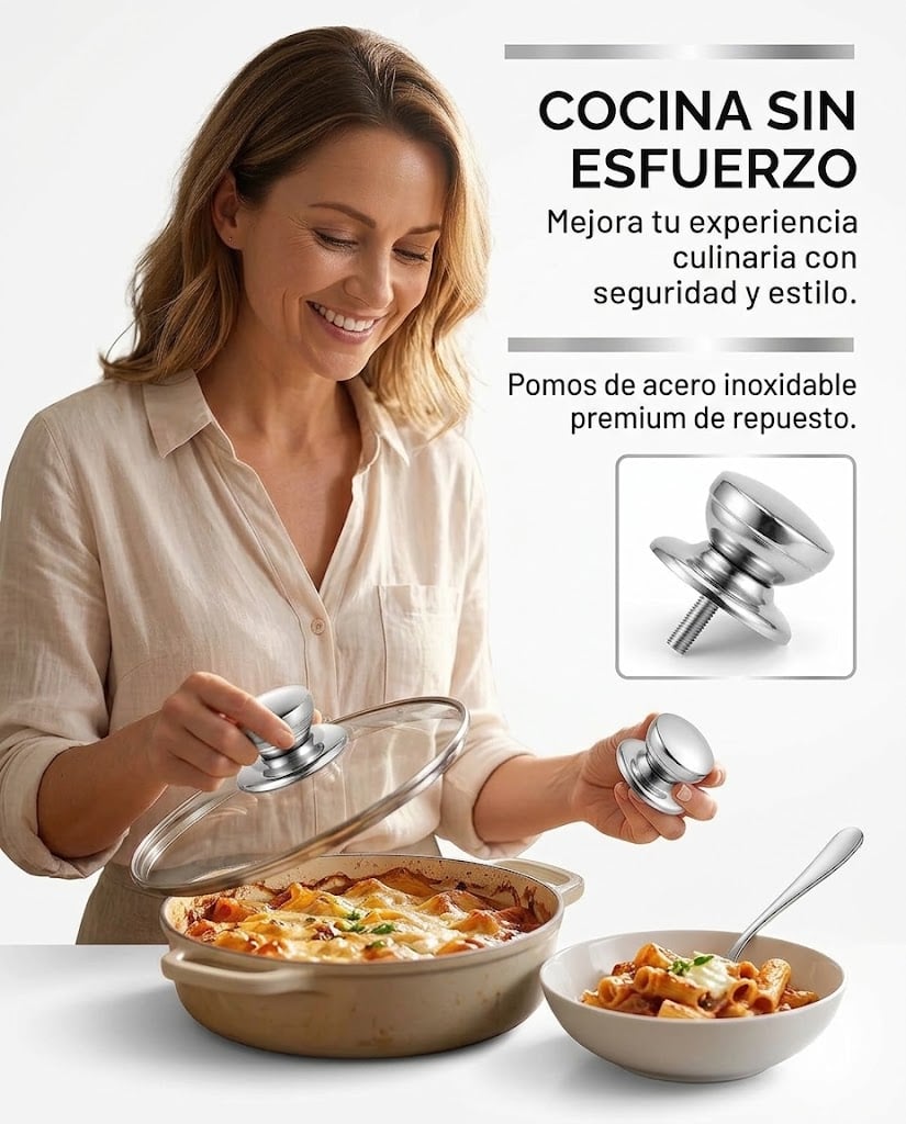 PERILLA METÁLICA UNIVERSAL DE REPUESTO PARA TAPA DE OLLA - 5