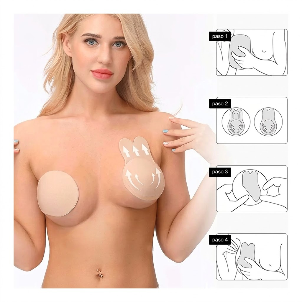BRASIER ADHESIVO INVISIBLE LEVANTA BUSTO REUTILIZABLE - 4
