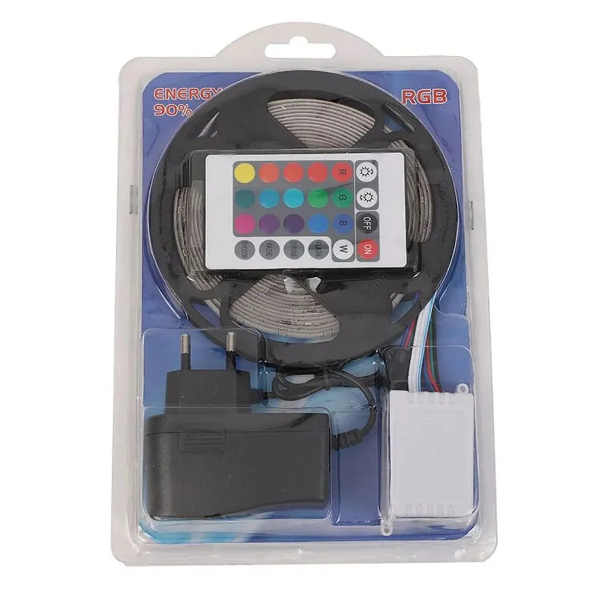 CINTA LED RGB 5 METROS CON CONTROL REMOTO Y ADAPTADOR - 8